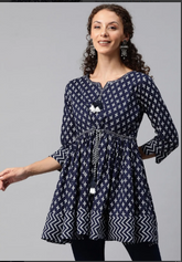 Stylish Blue Peplum Style Kurti for Women